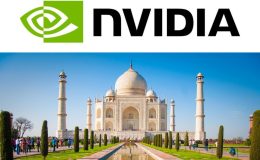 A picture showing India's Taj Mahal with the Nvidia logo above