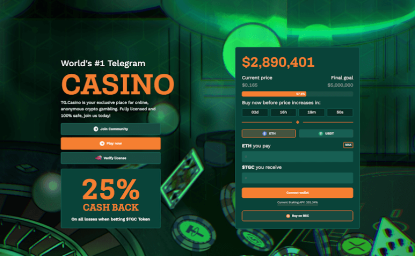 TG.Casino Token presale